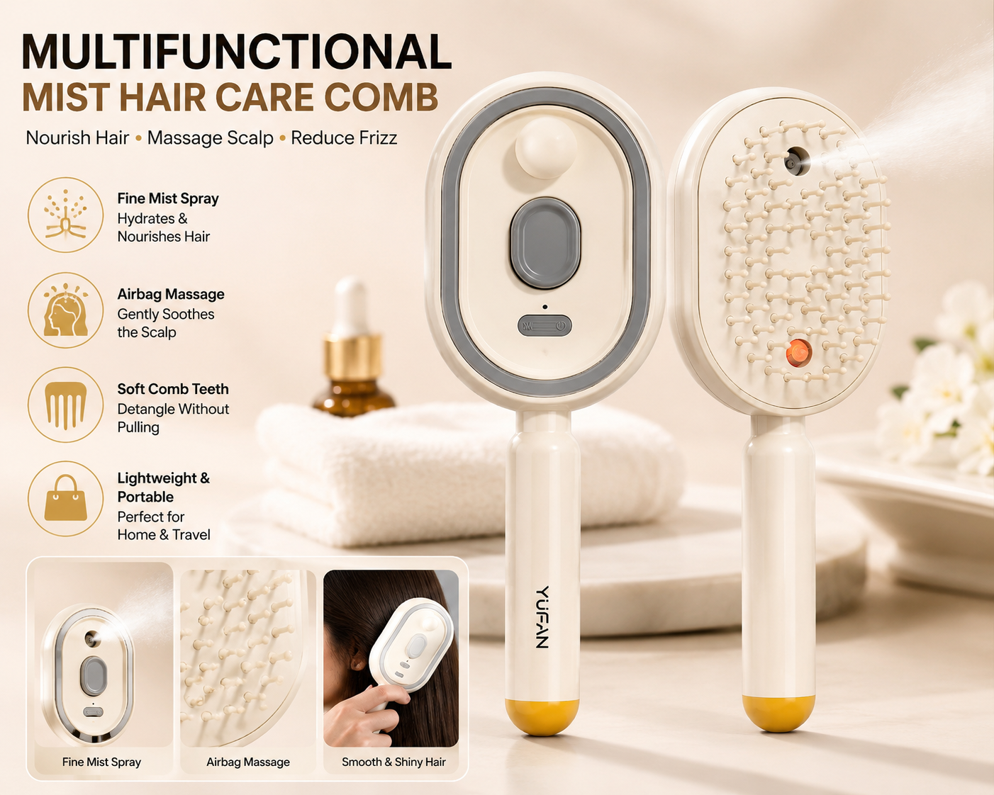 FYTROLY™ Hydrating Mist Scalp Massage Brush