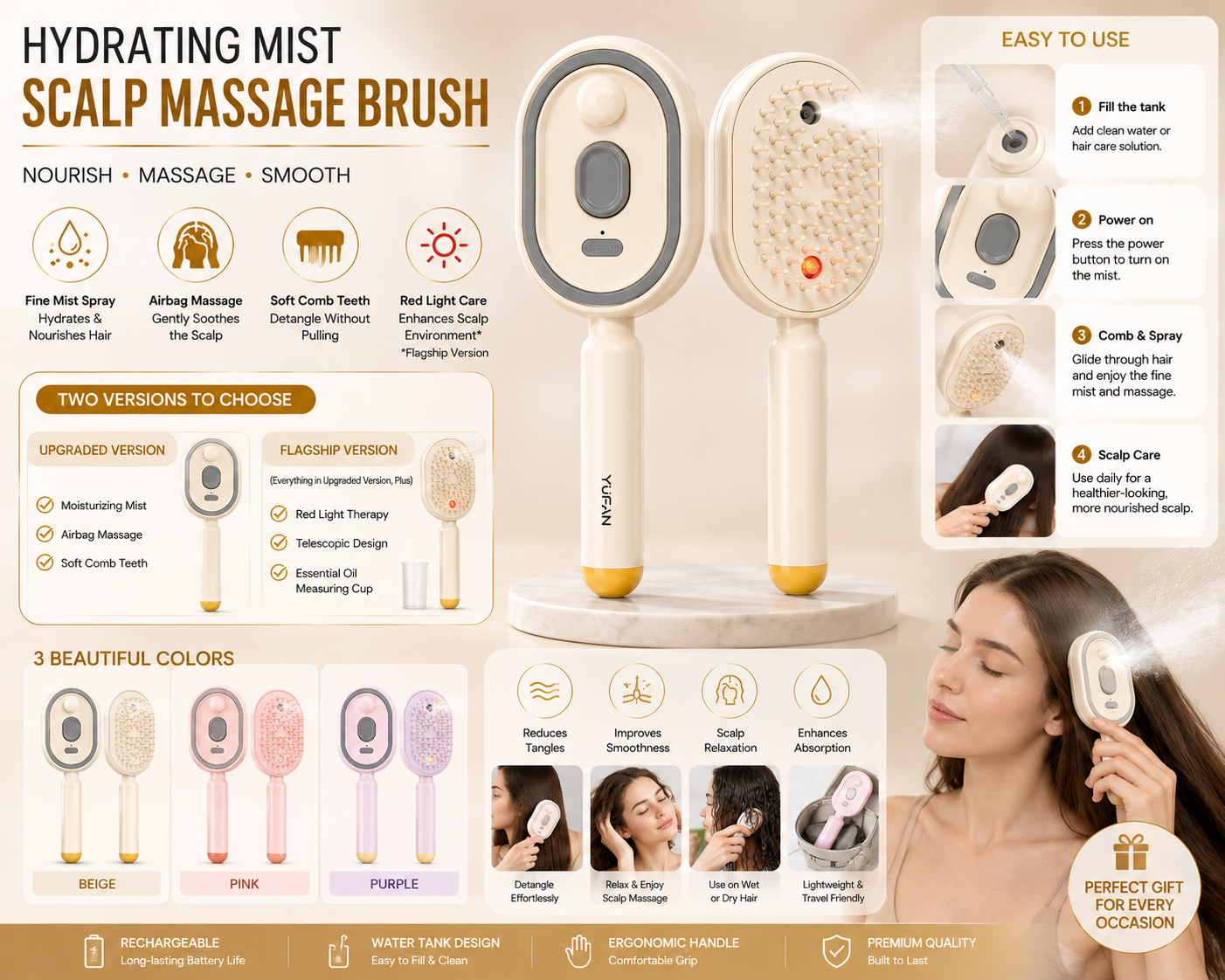 FYTROLY™ Hydrating Mist Scalp Massage Brush