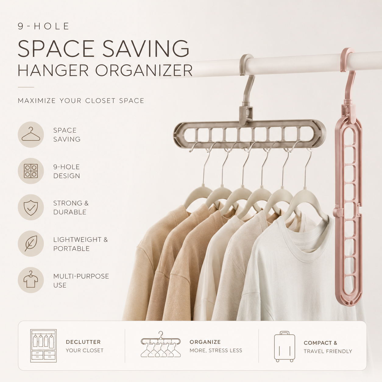 9-Hole Space Saving Hanger Organizer