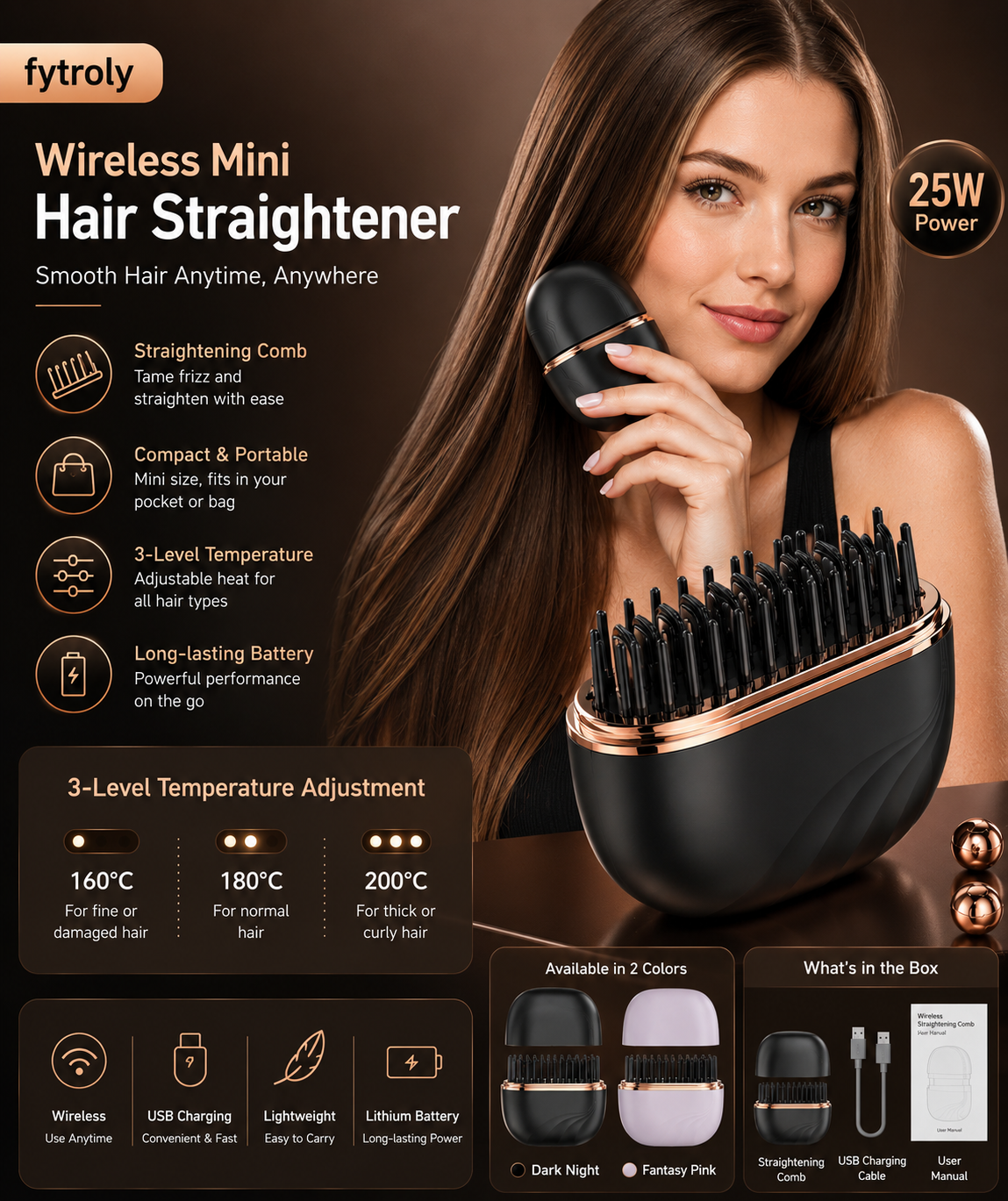 FYTROLY™ Wireless Mini Hair Straightener